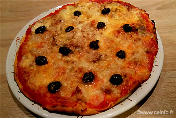 Recette Pizza thon, mozzarella, comté 